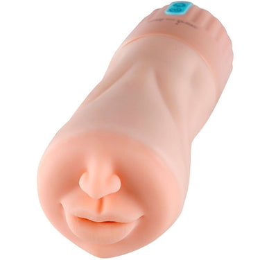 Masturbatore bocca realistico in silicone TPE, vibrazione e aspirazione